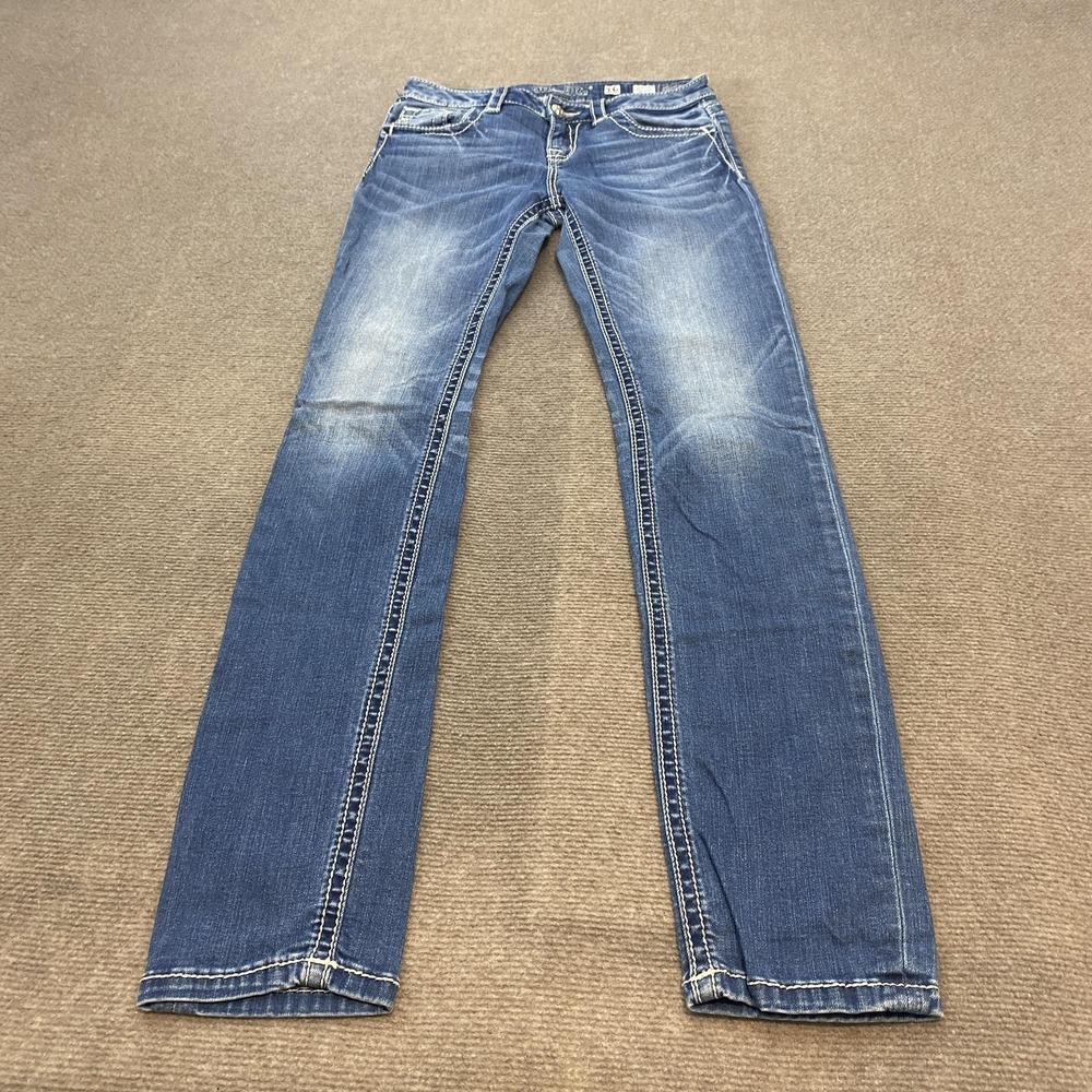 Miss Me Jeans Girls 16 Blue Medium Wash Skinny Slim Stretch Denim JK8768S